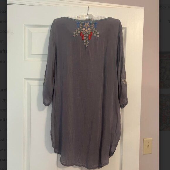 Johnny Was Grey Tunic, size medium - Picture 2 of 5